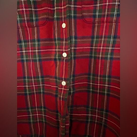 Abercrombie & Fitch long sleeve button down red plaid women’s Small soft cotton - Picture 10 of 14